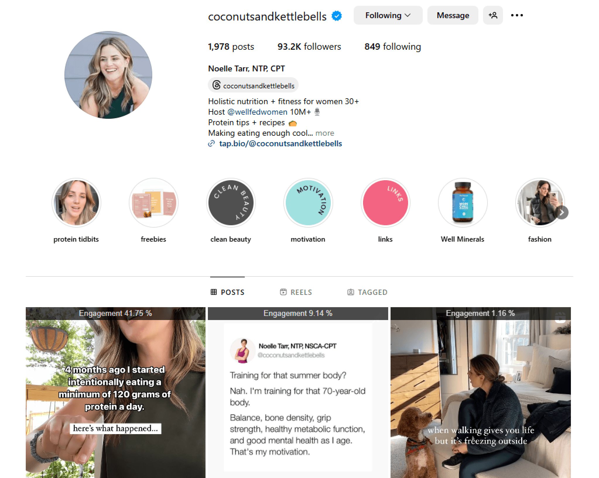 Screenshot of Noelle Tarr’s Instagram Profile