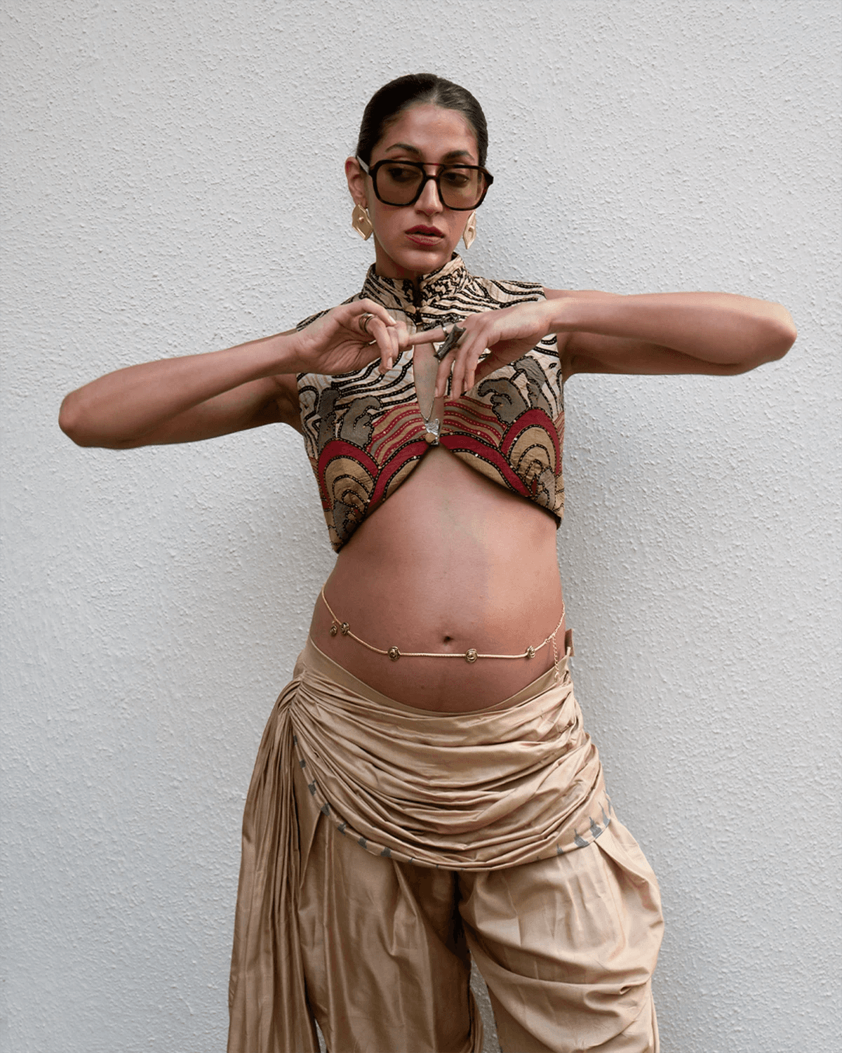 GILET TOP- TARINI IV Top is a one of a kind piece, handcrafted in house from vintage pure silk saree fabric.