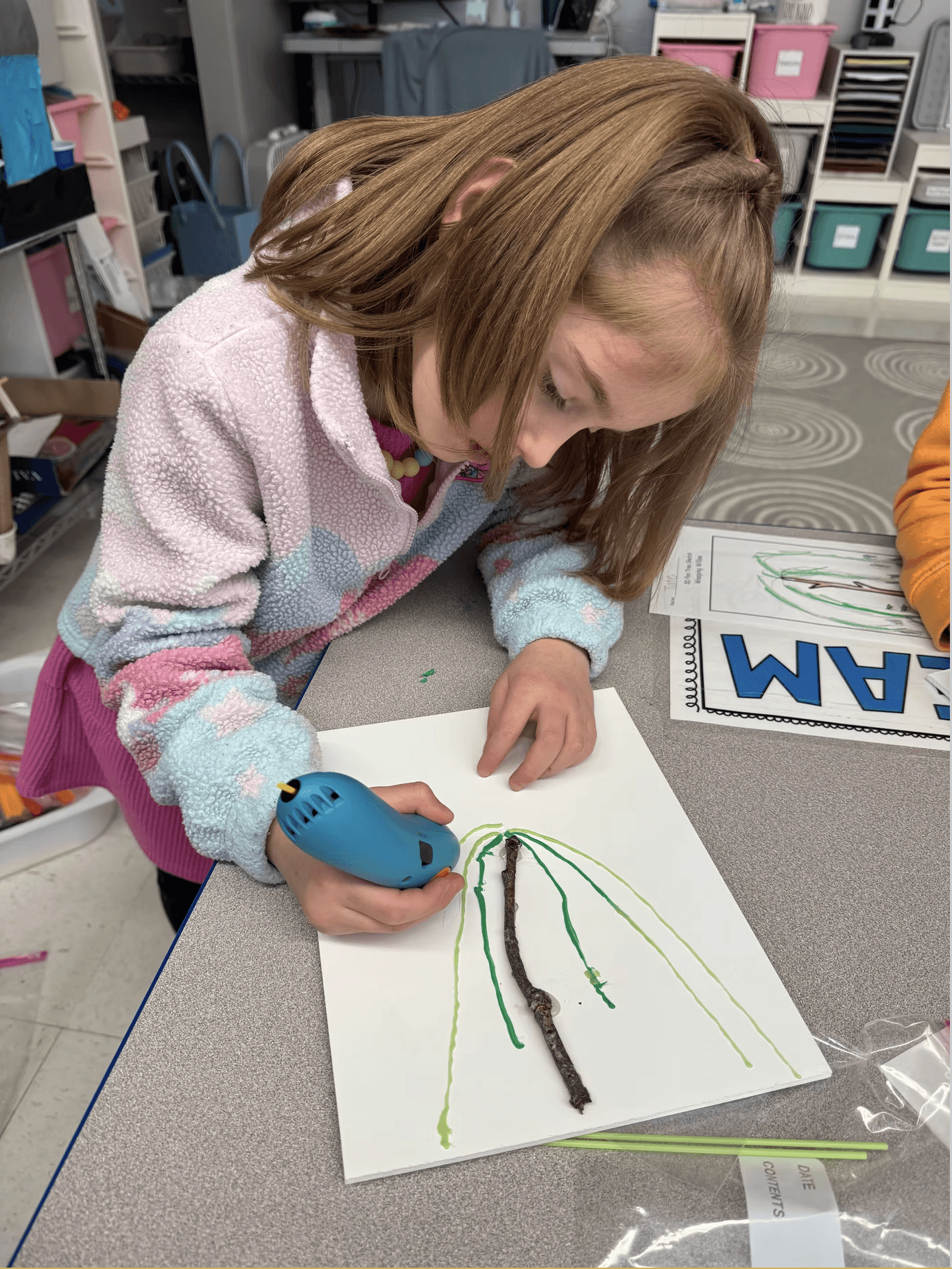 Student at Normal Park Museum Magnet Lower School working on a projejct.