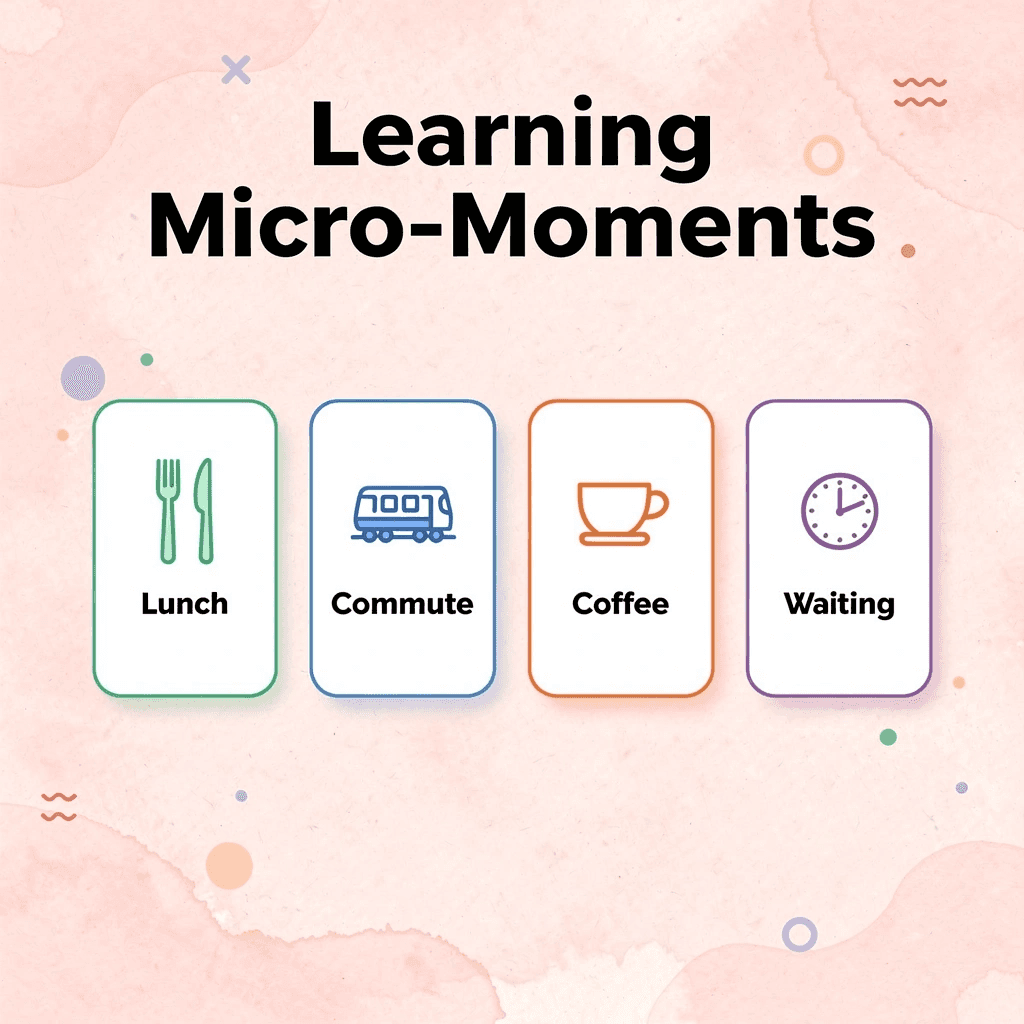 Infographic showing four micro-moments for Arabic learning