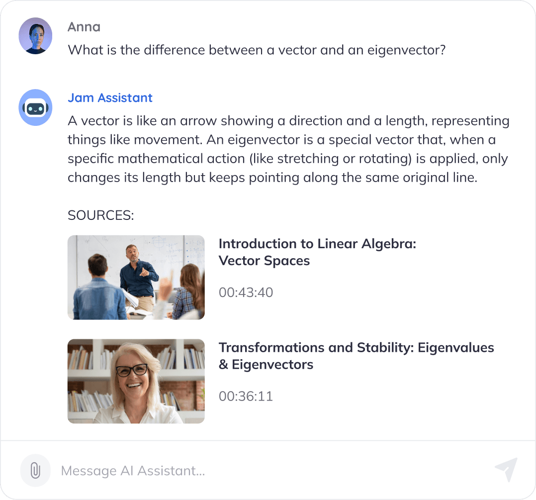 Image of Jam AI personal tutor in action