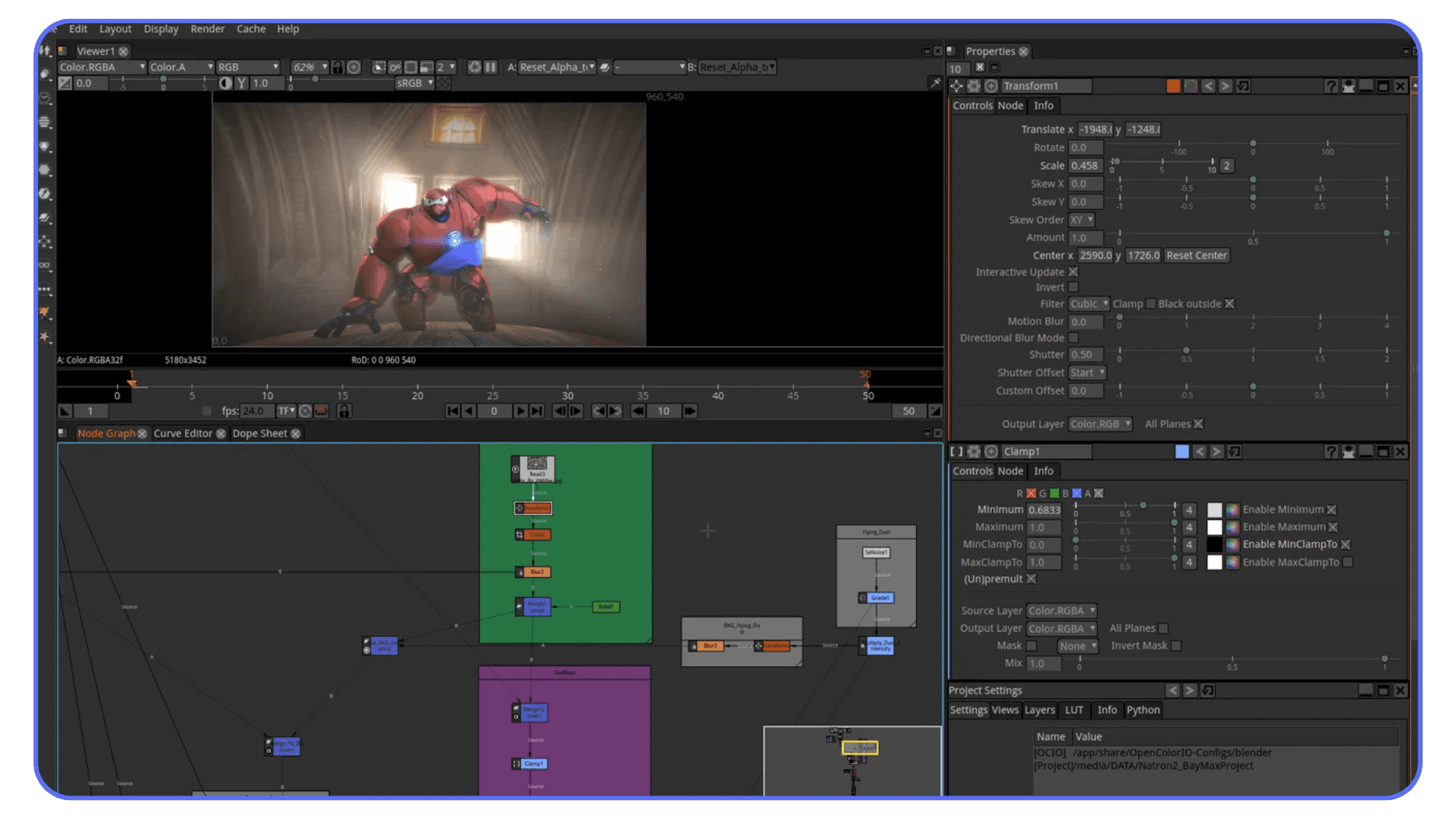 Natron compositing software with node graph and visual effects workflow