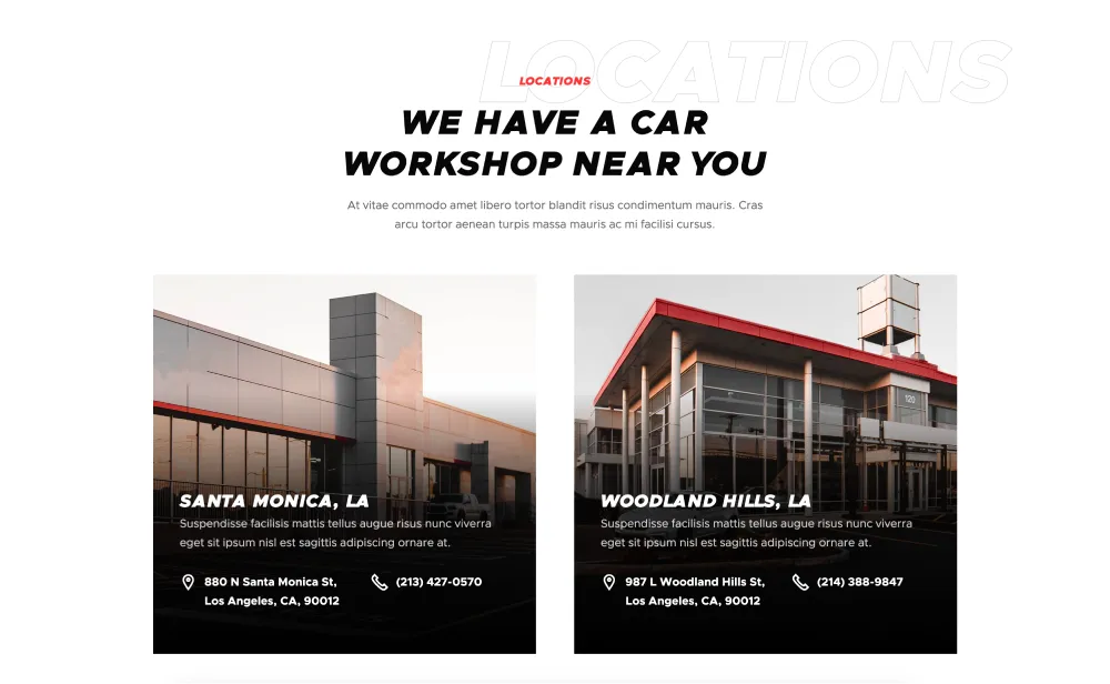 Auto Service Website Design