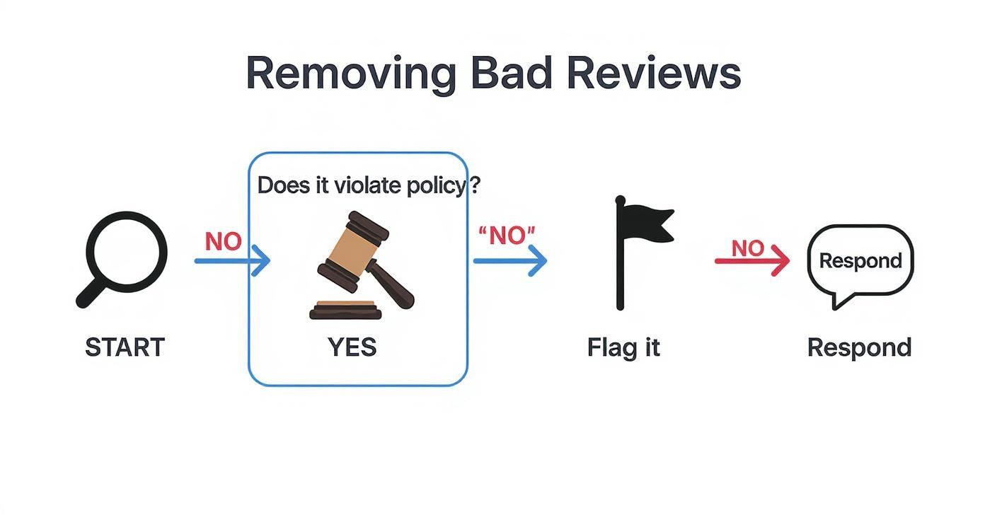 Infographic about how to get bad google reviews removed