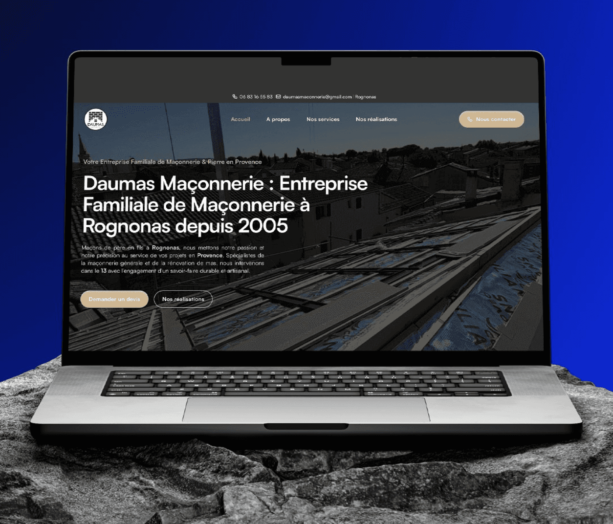 site web Daumas Maçonnerie réalisé par Wendlia