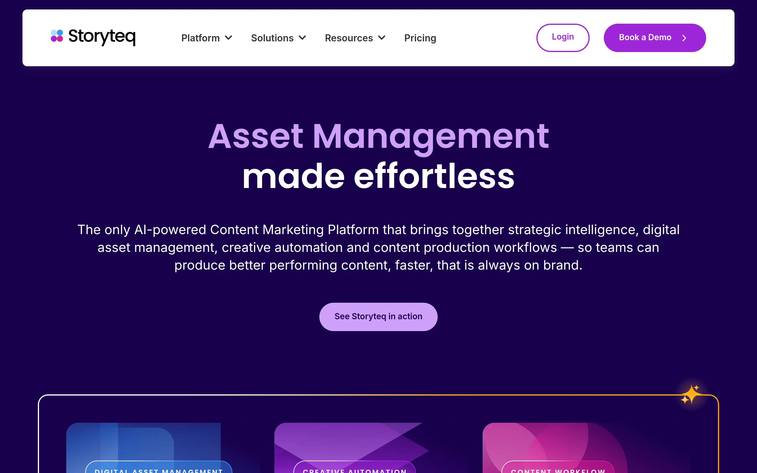 Storyteq homepage screenshot
