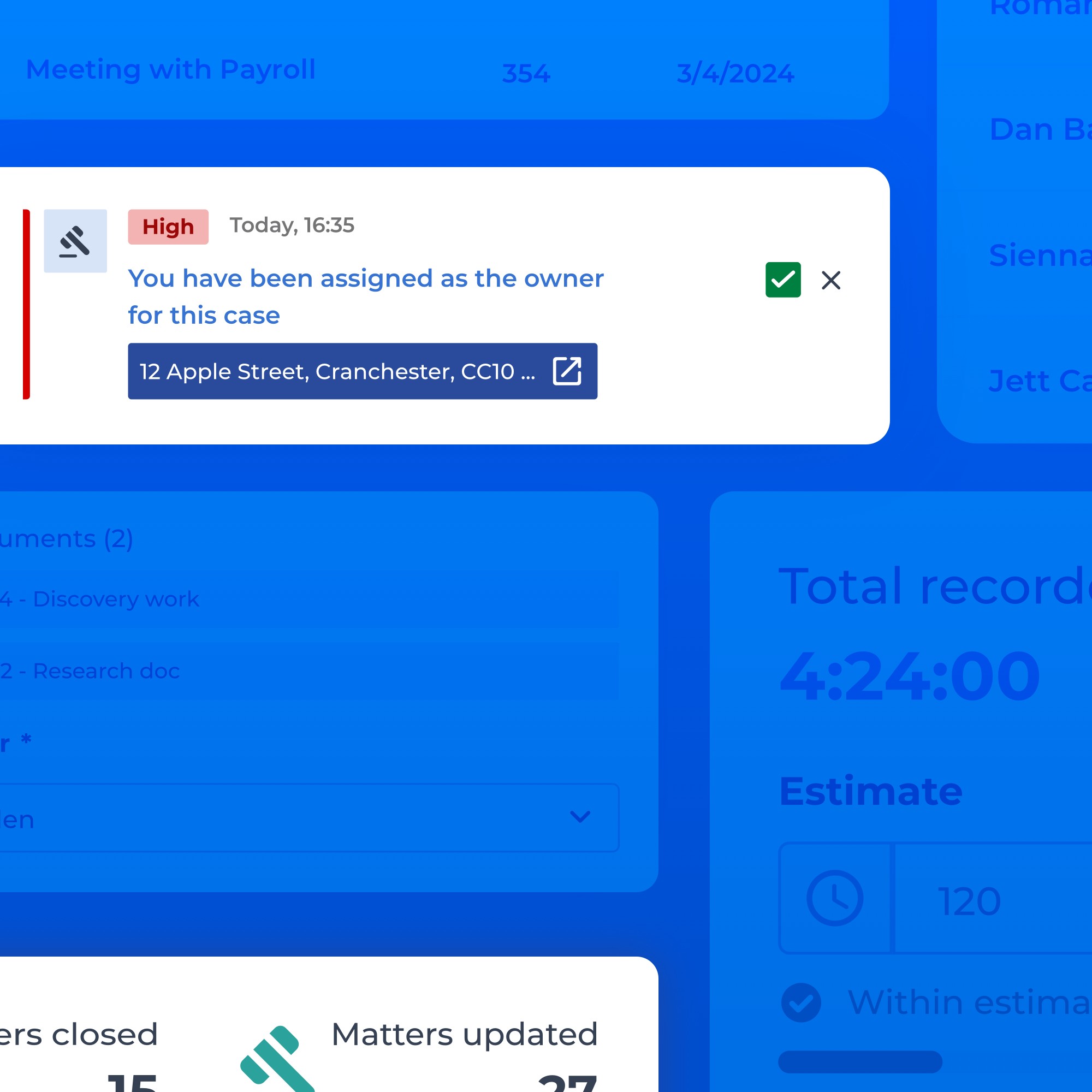 Iken’s interface Screenshot for cardiff city council case study about modernising legal management