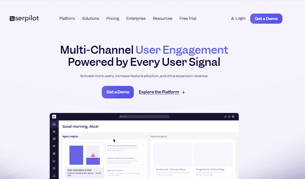 Userpilot landing page