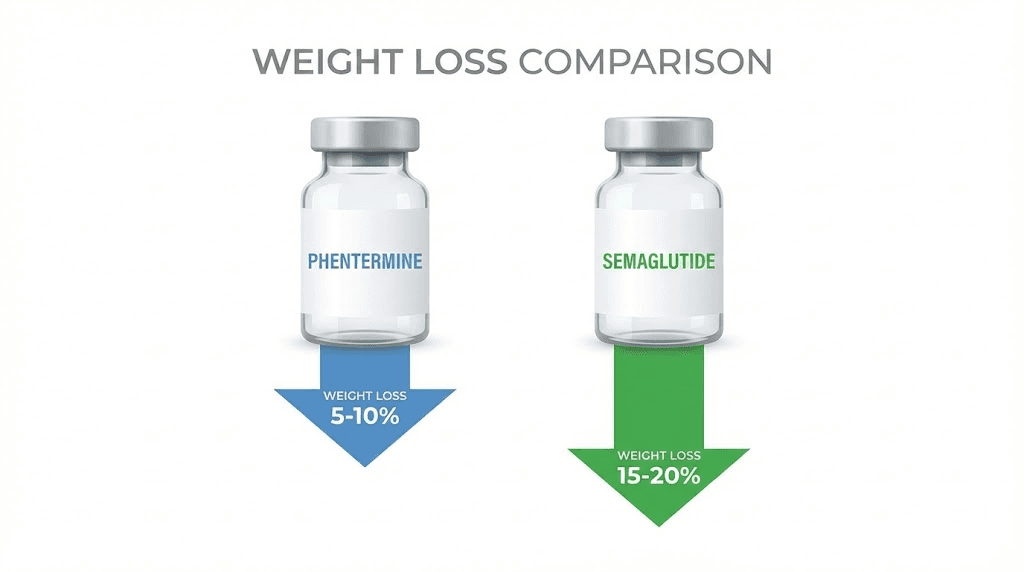 Phentermine vs semaglutide weight loss medication comparison