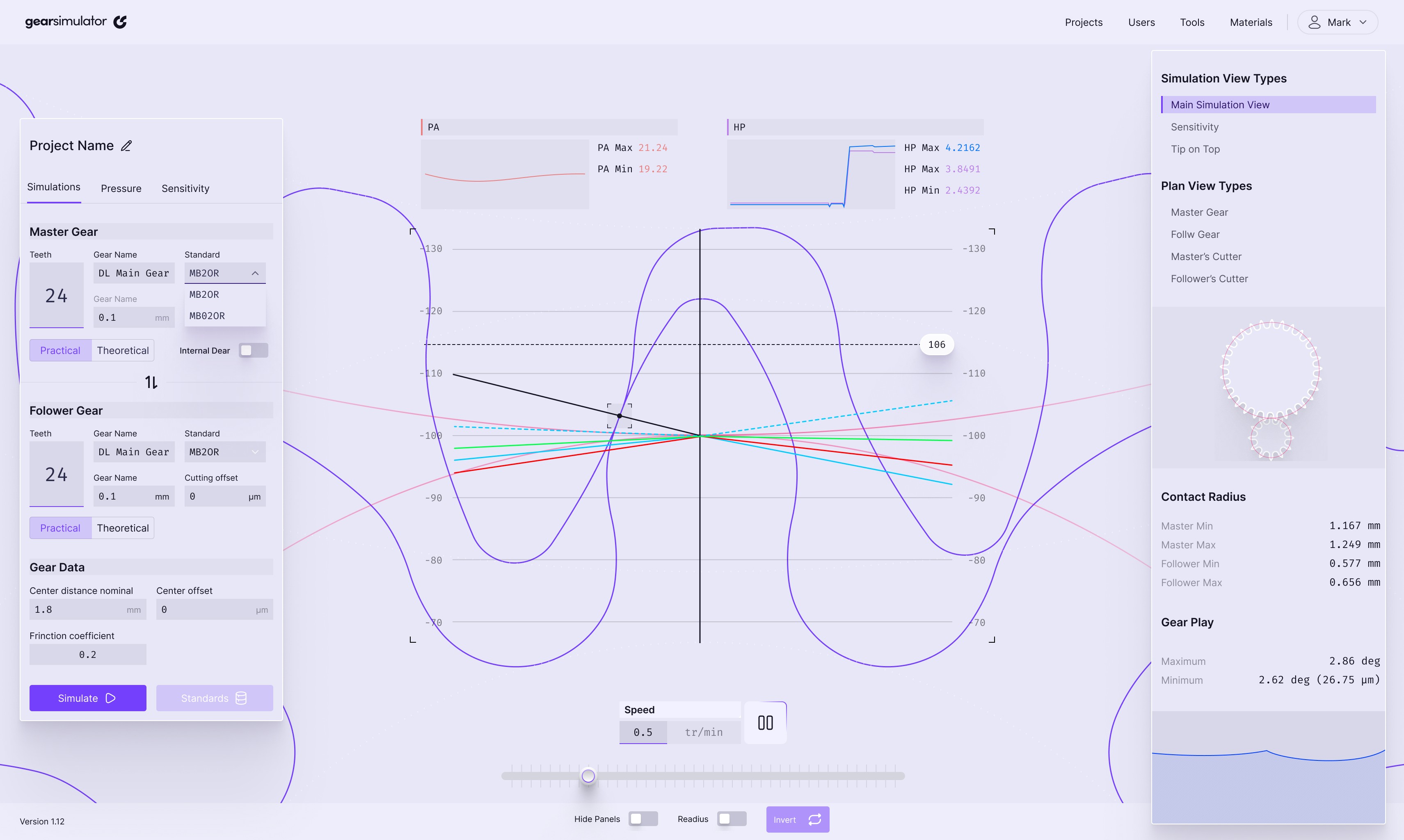 Image of Gearsimulator UI for watche cogs white version