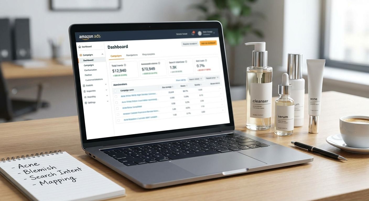 Amazon PPC for acne and blemish-care: keyword intent mapping