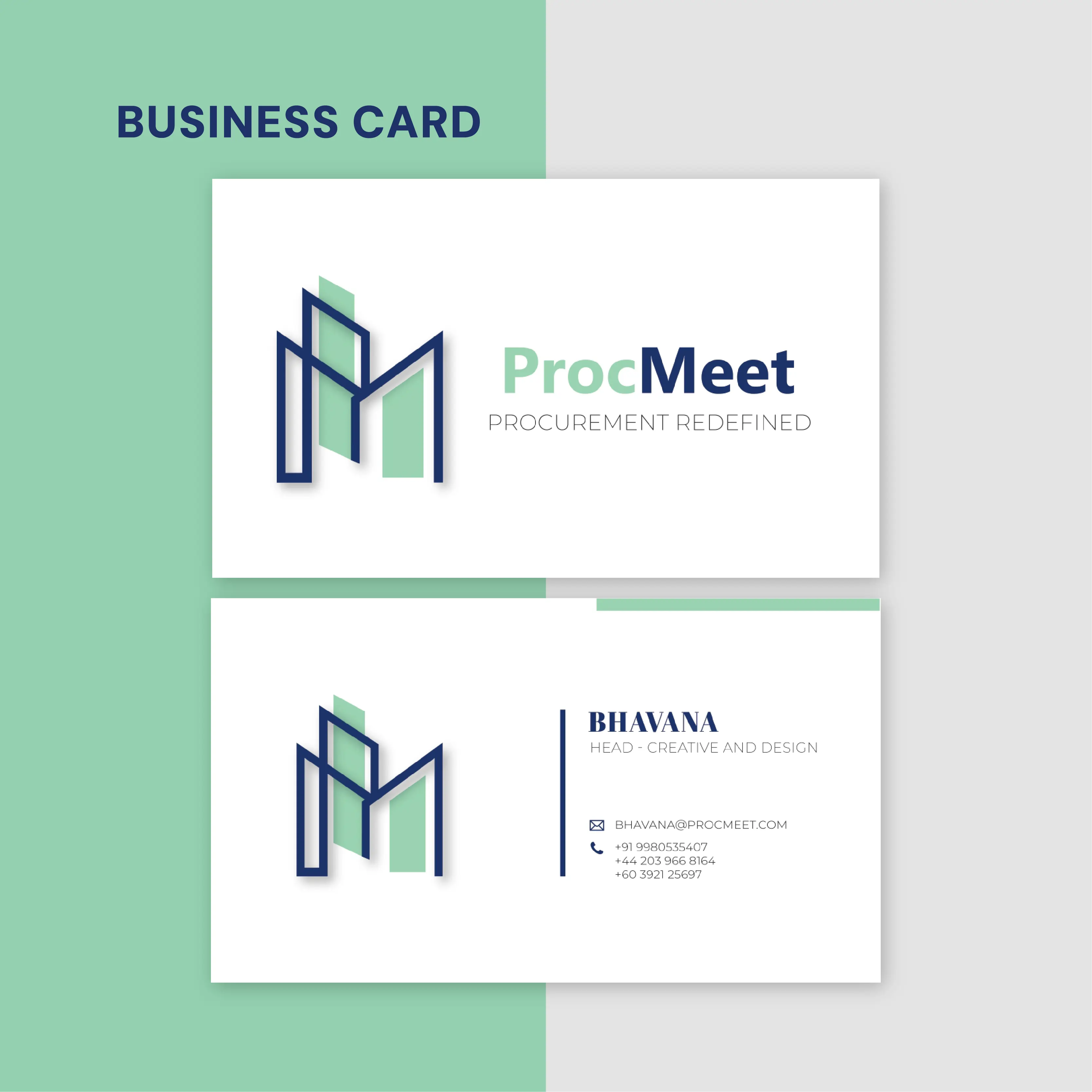 Business Card design for ProcMeet