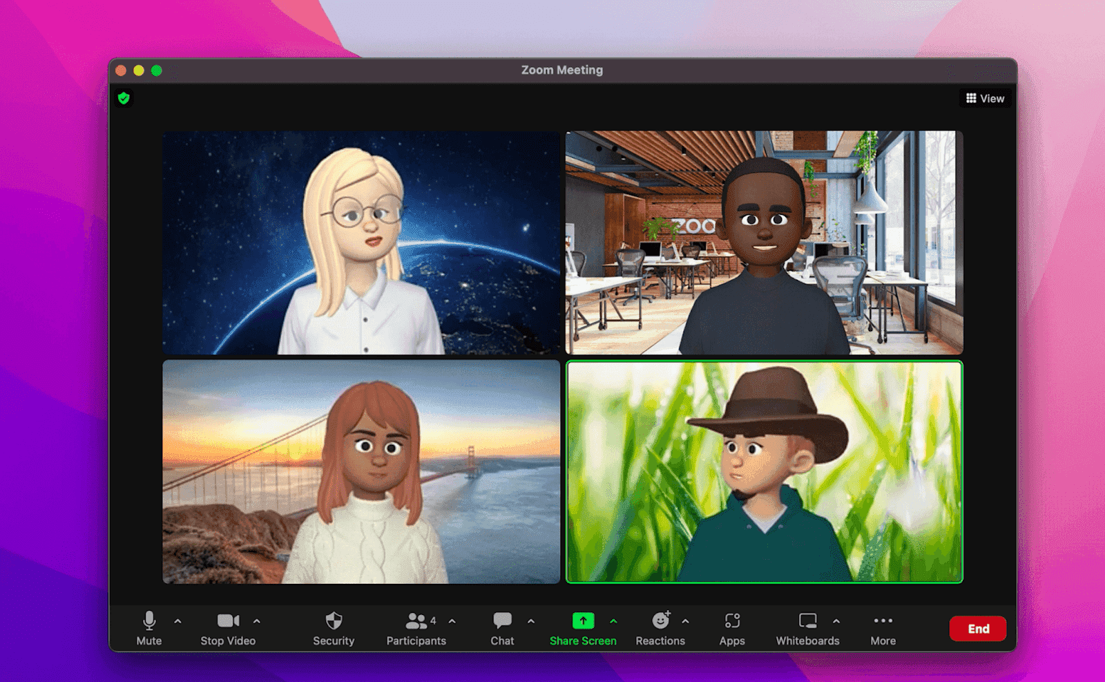 The interface of Zoom