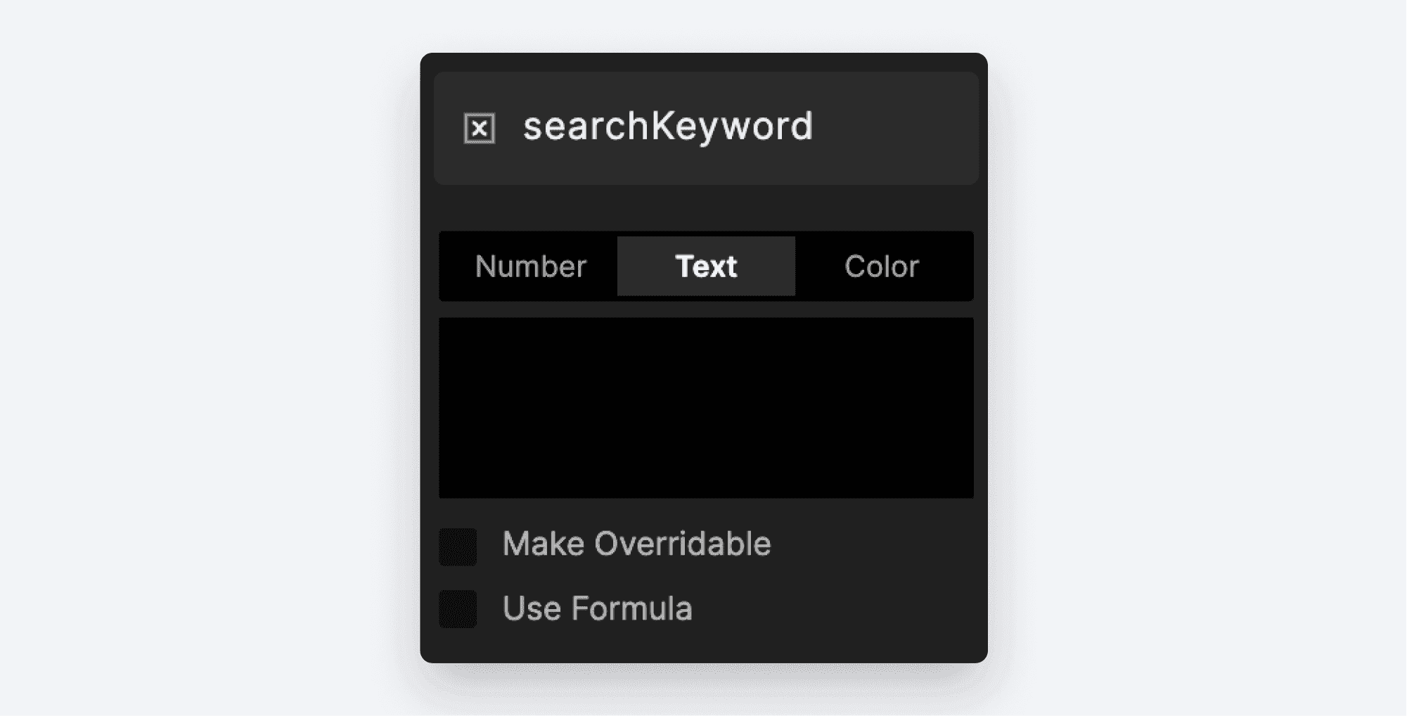 Create a variable called searchKeyword