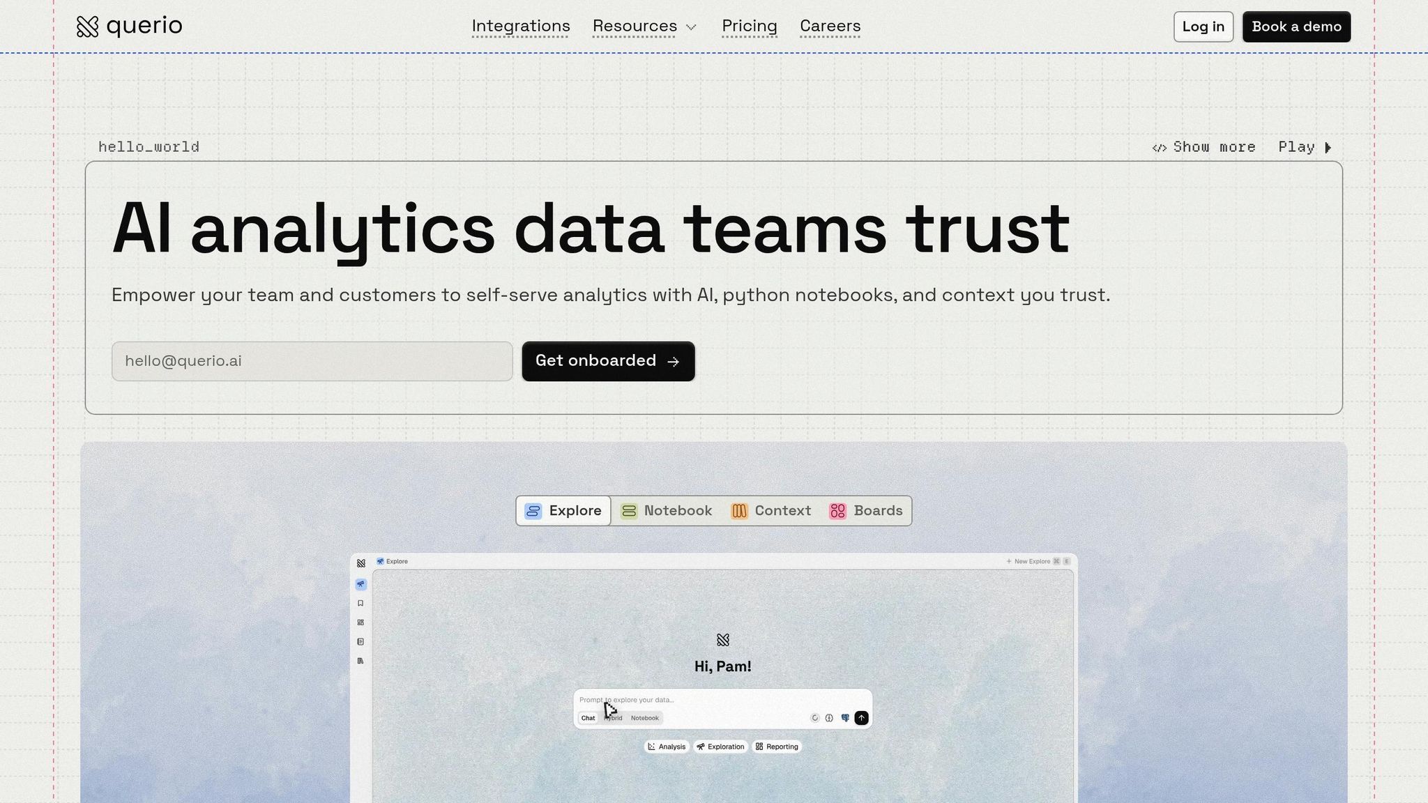 Querio AI Analytics Workspace