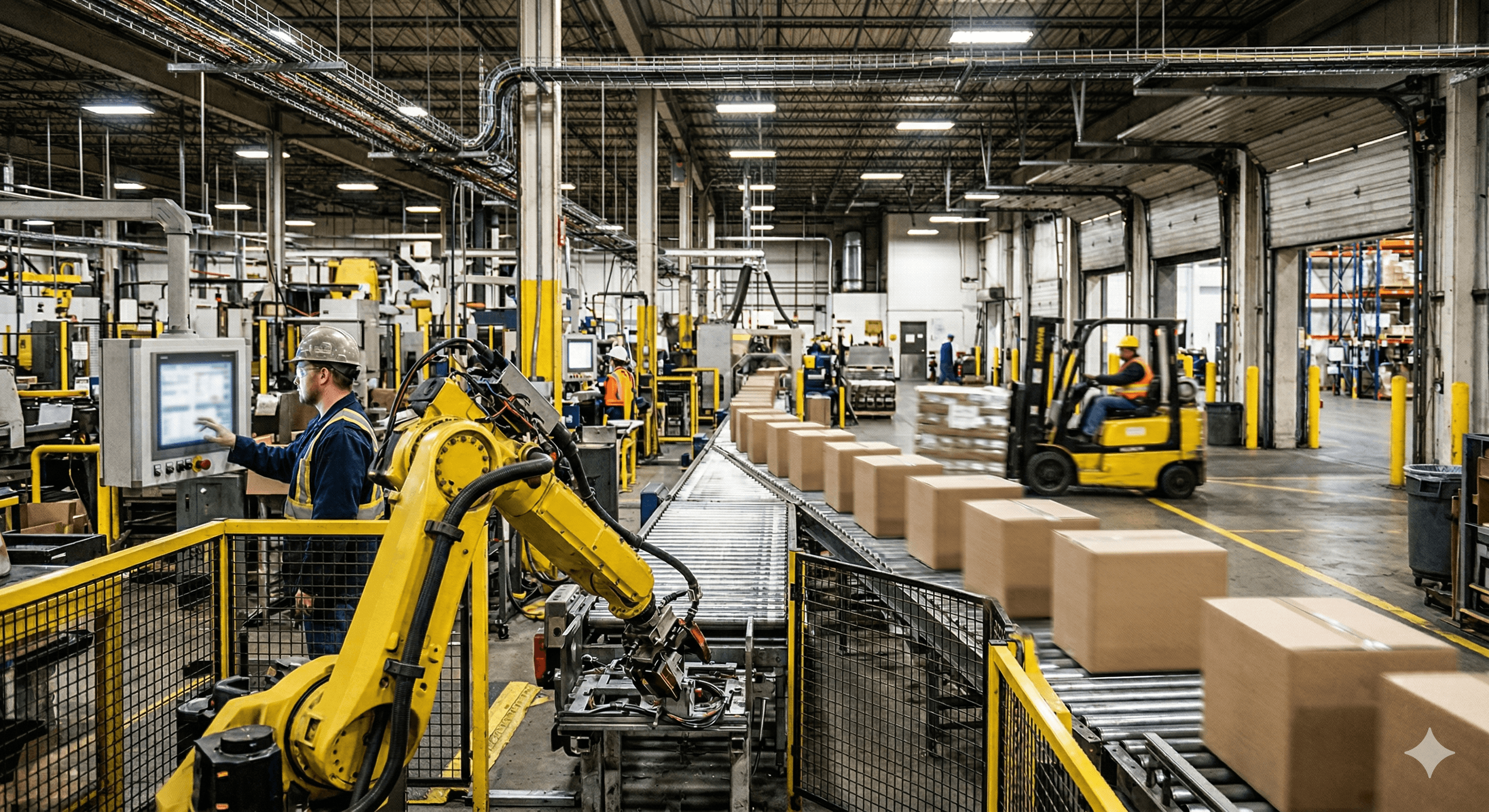 busy factory floor with moving product