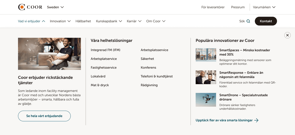 Before and after screenshots on Coor's start page.