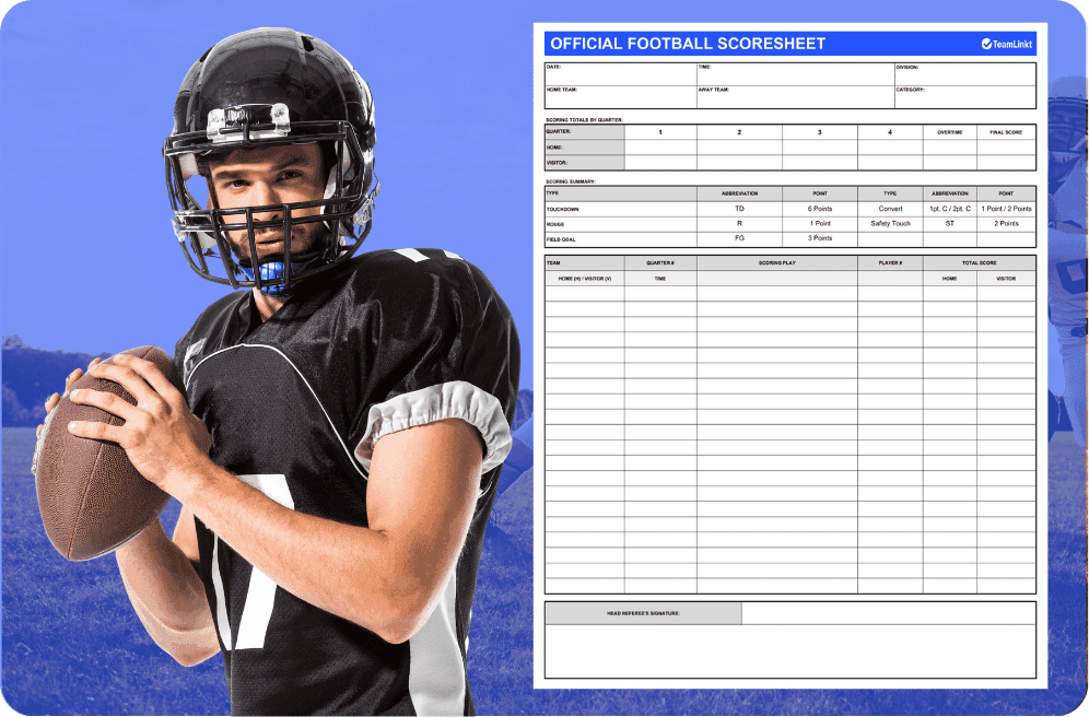 Football Score Sheet Template