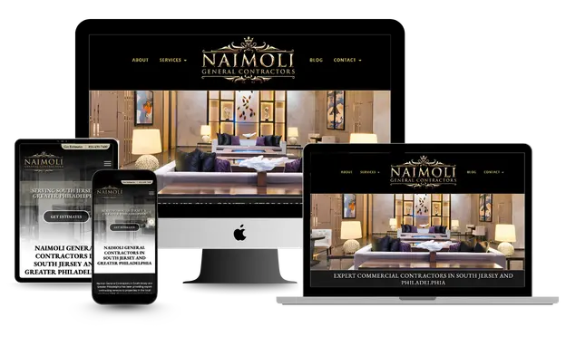 Responsive website design showcase for naimoli general contractor