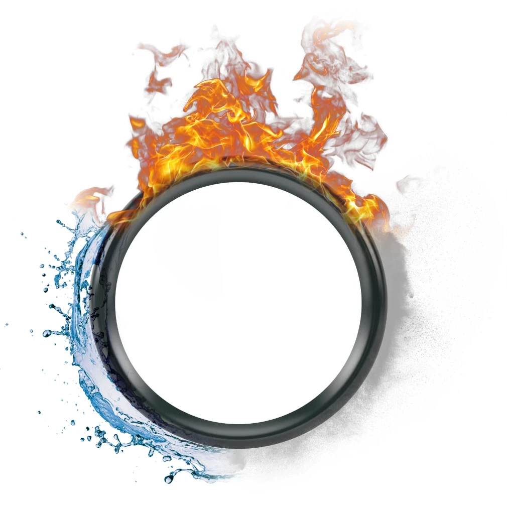 evolast FFKM O-ring between flame and water