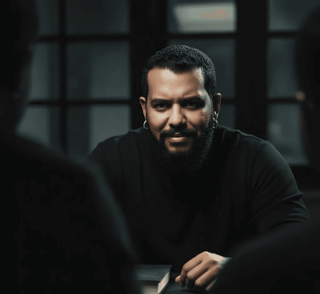 Portrait of man looking to the right