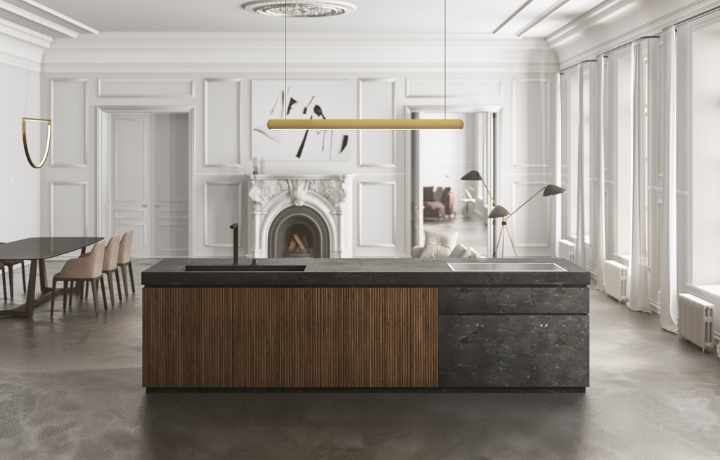Designer Lamellenküche von FABER & SÖHNE Stuttgart