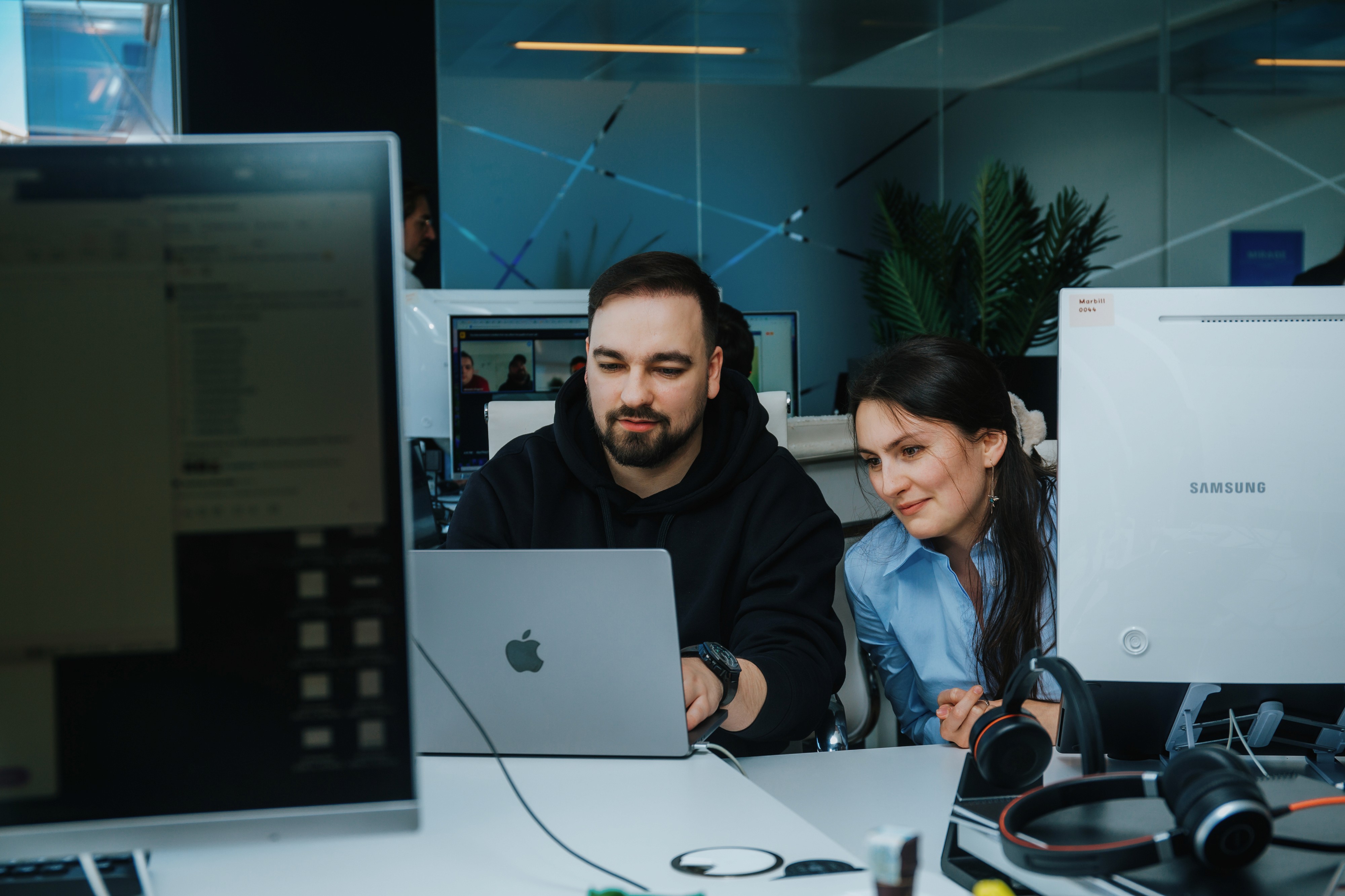working in office