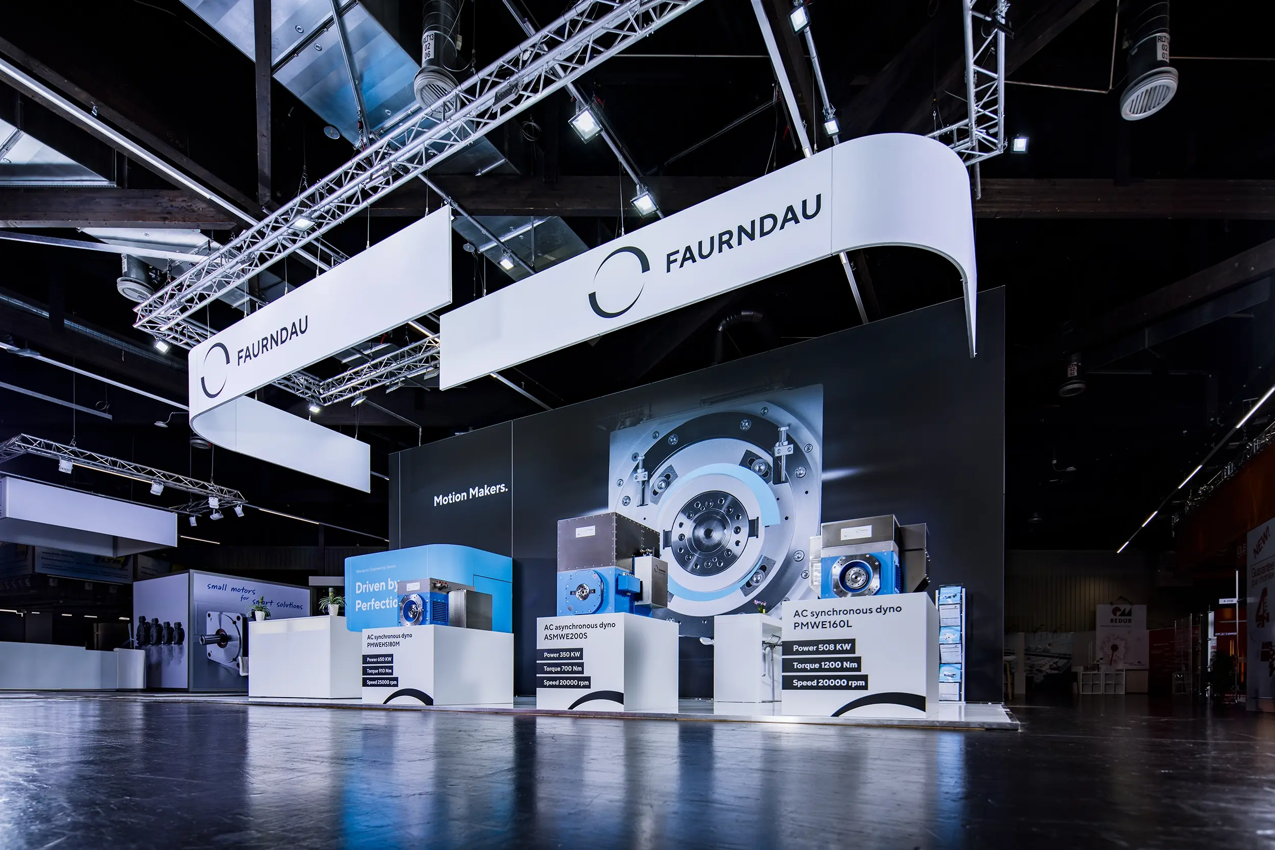 Gesamtansicht des FAURNDAU Messestand auf der SPS in Nürnberg