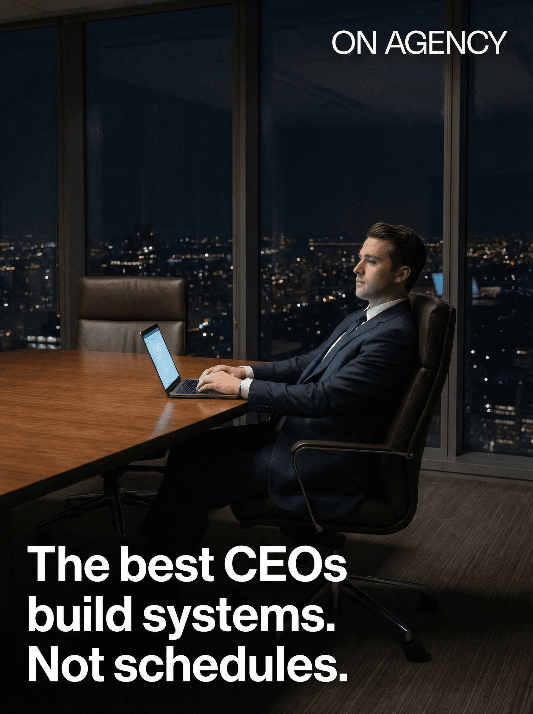 CEO finishing work