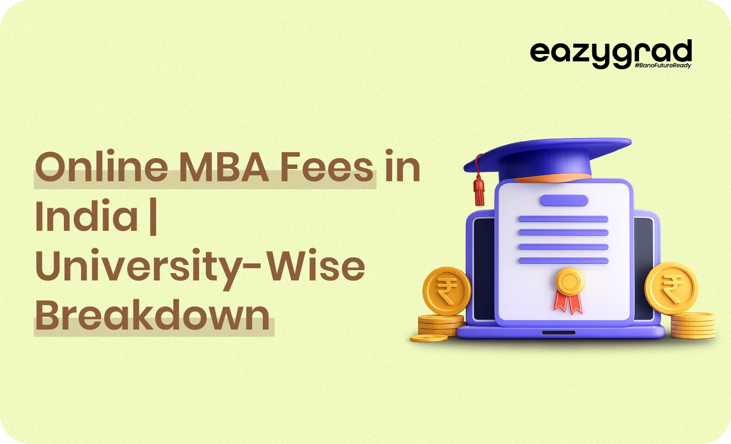 Image for online MBA Fess in India the university wise breakdown