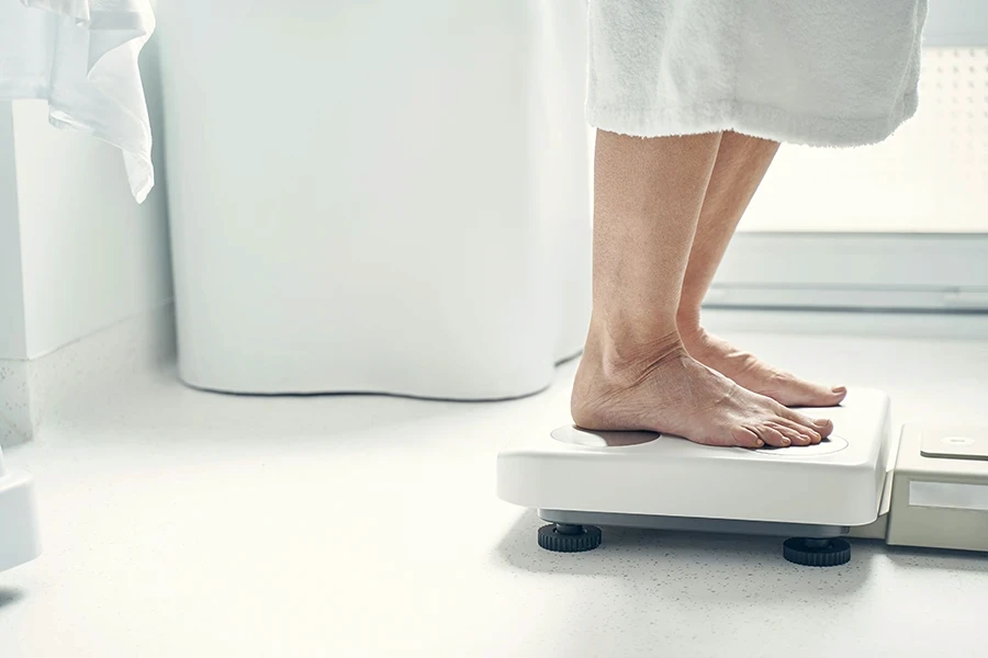 woman on the scale