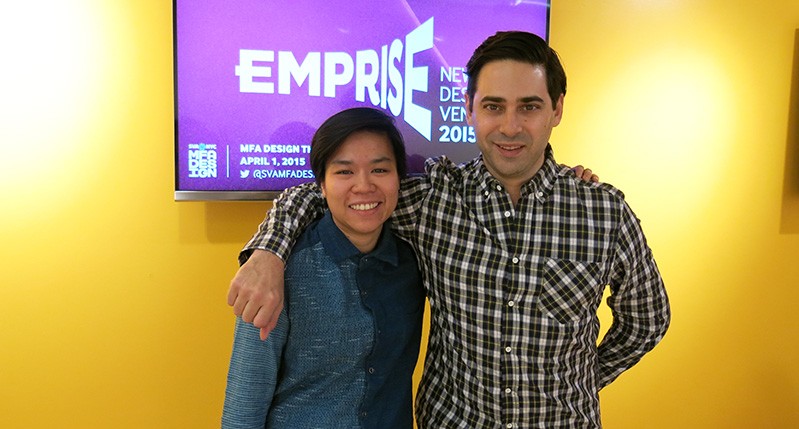 two men in front of screen