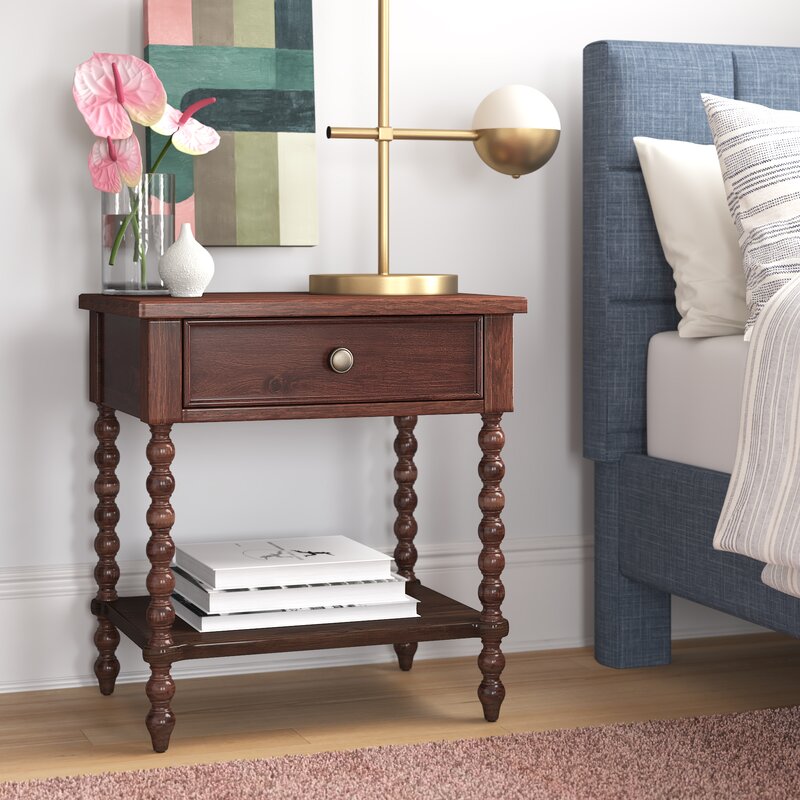 Beckett one drawer solid wood nightstand – A stylish and functional furniture piece, perfect for any modern home.