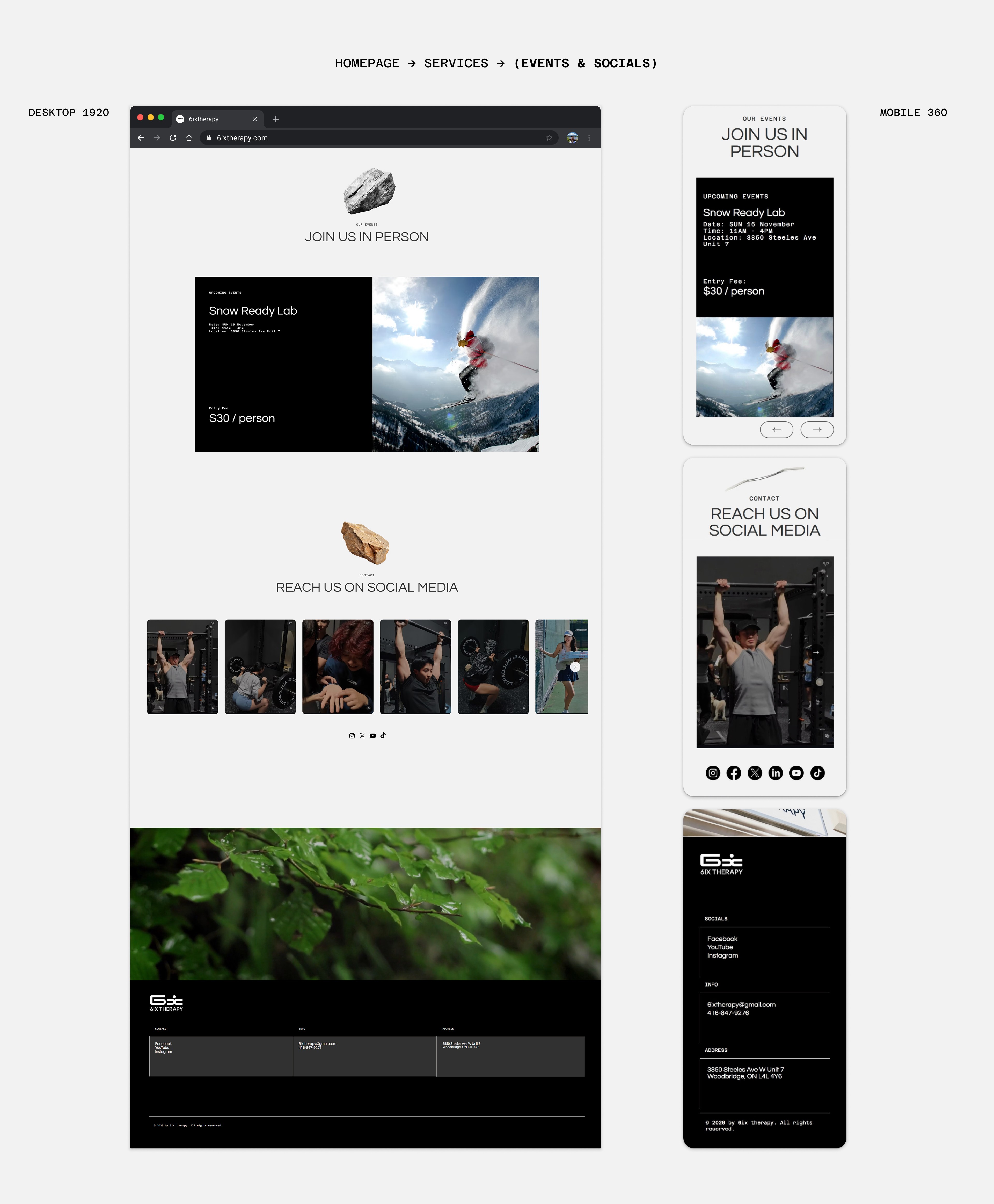 event and footer section design
