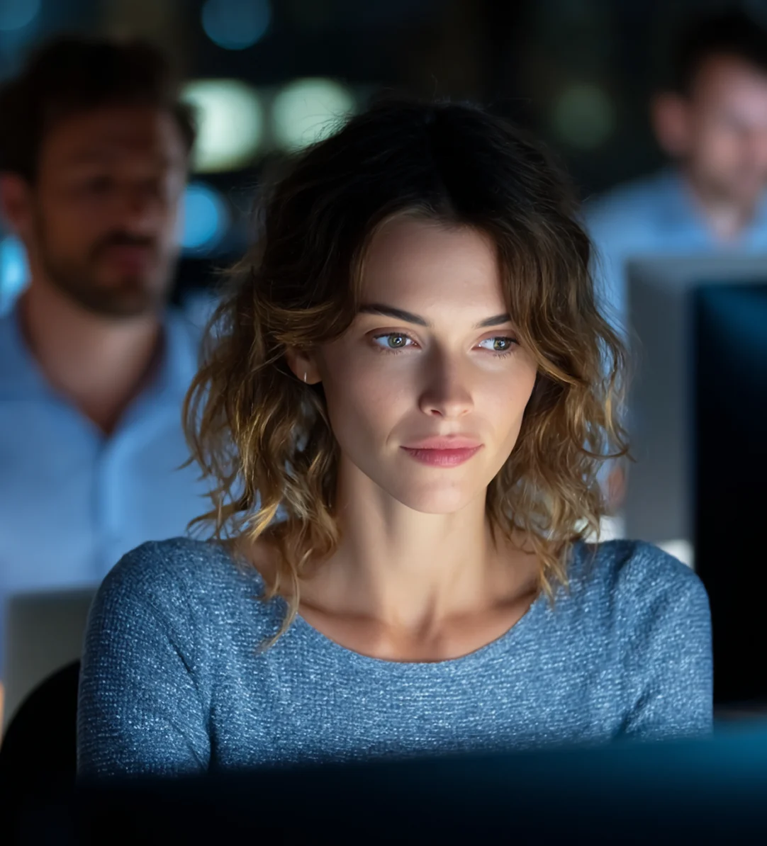 Woman using a computer