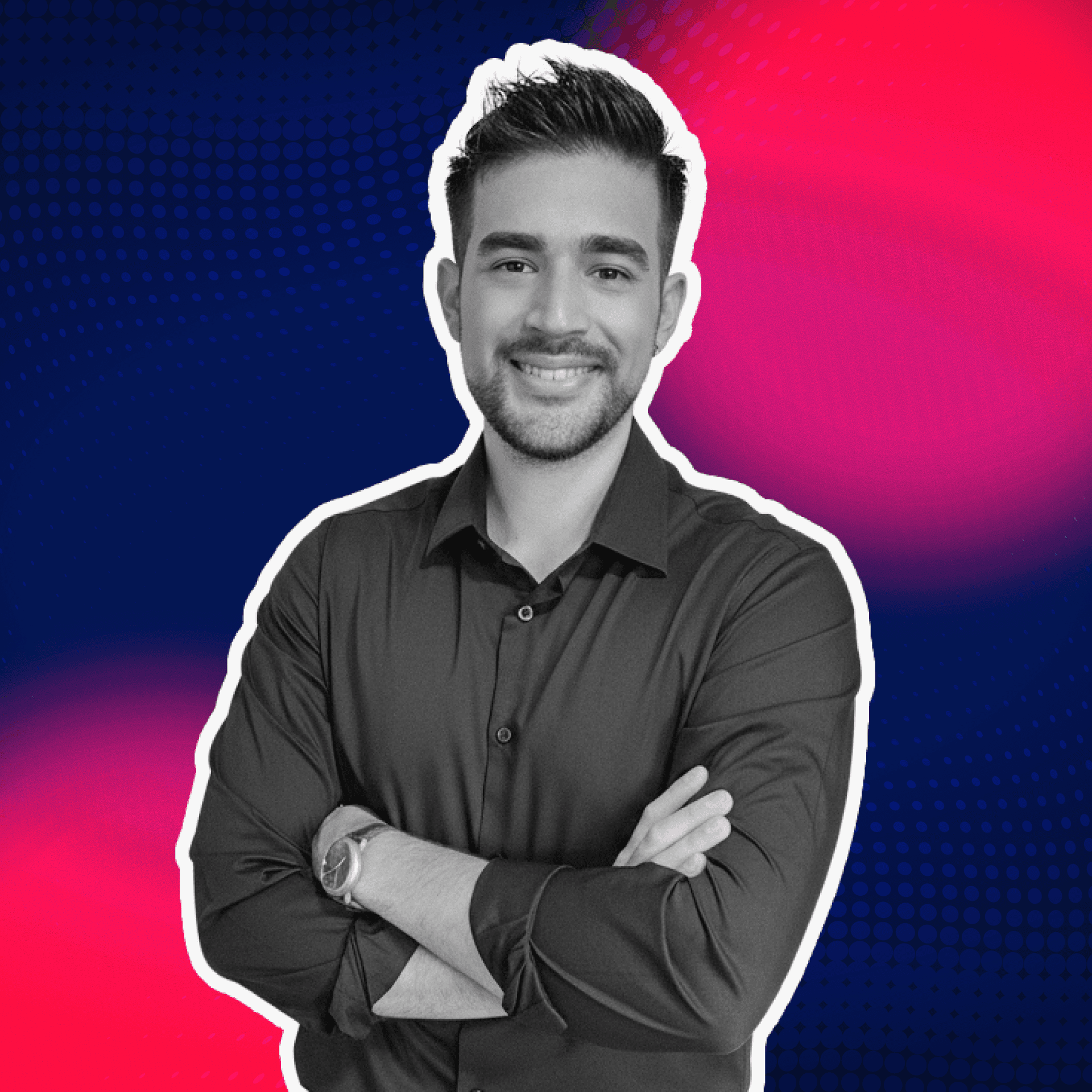 a blurry photo of a person standing in front of a wall