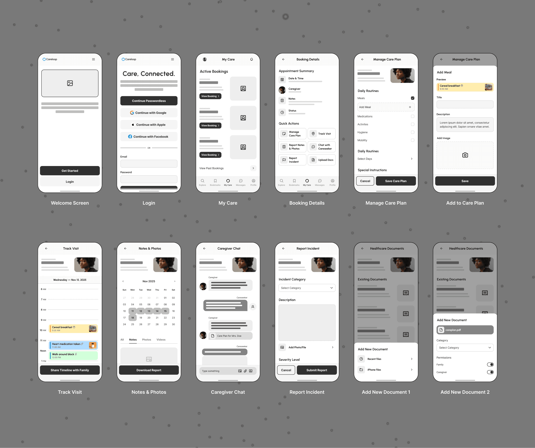 CareLoop Wireframes