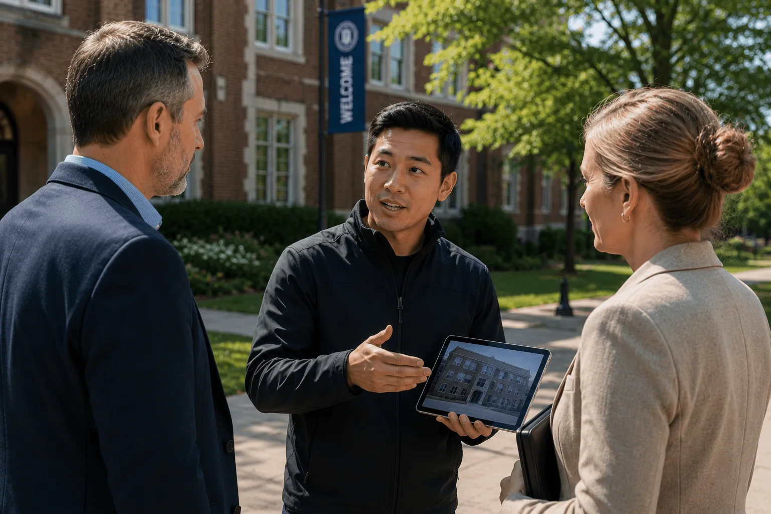 Gradient team consulting with building owners