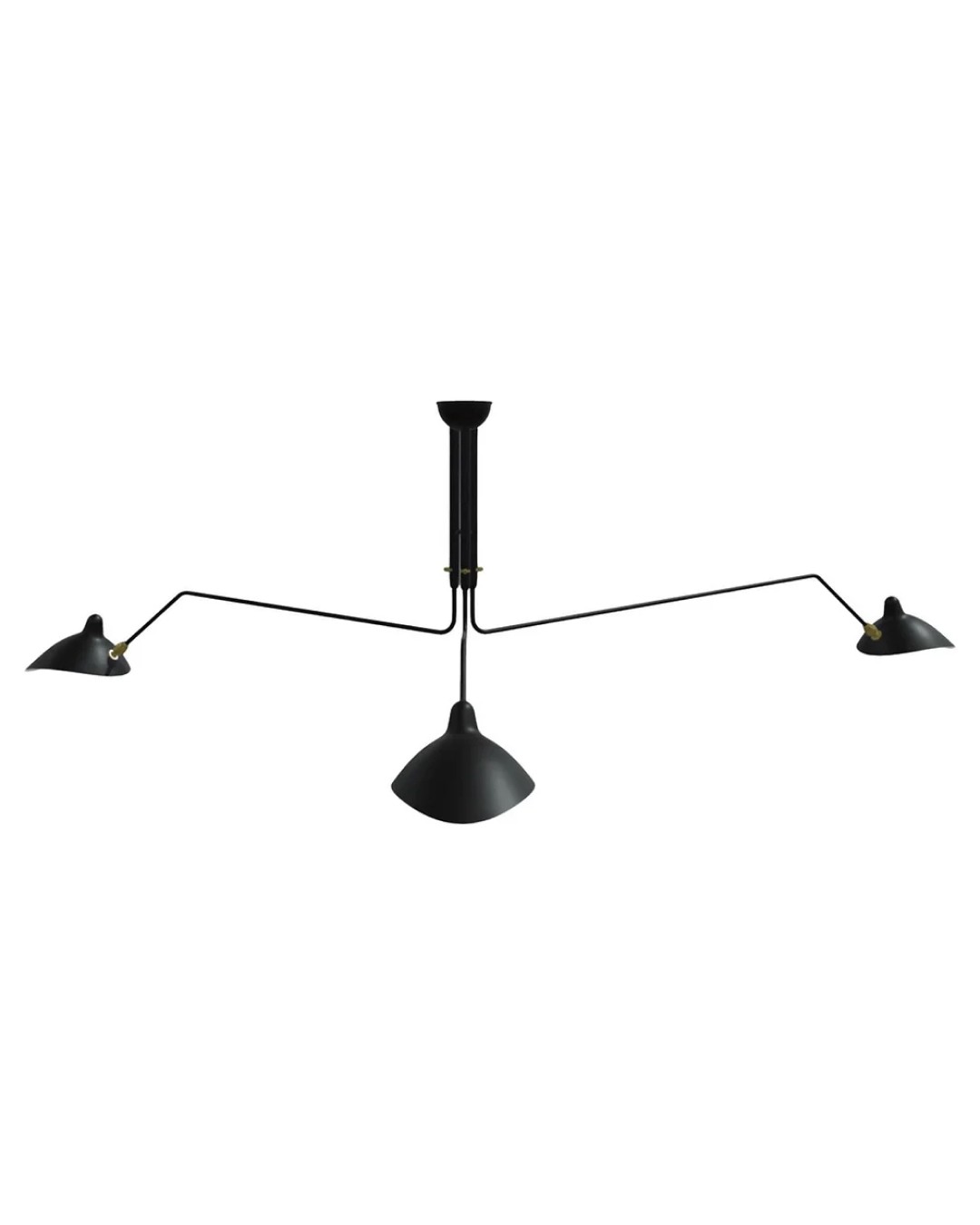 Serge Mouille, Plafonnier 3 Bras Pivotants Ceiling Lamp