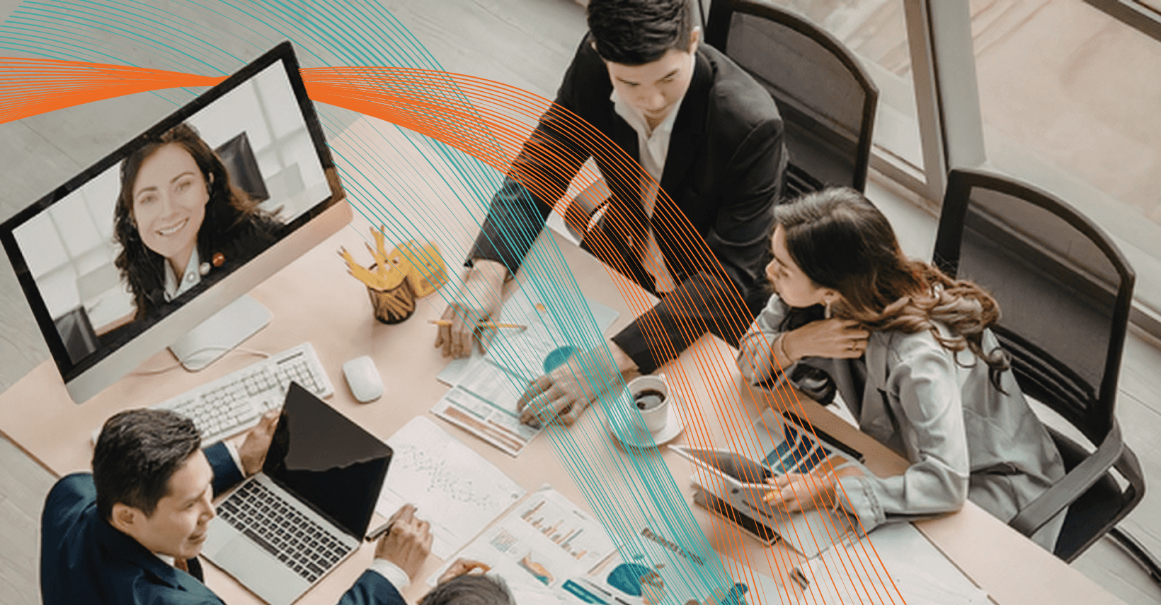 Remote product team working collectively