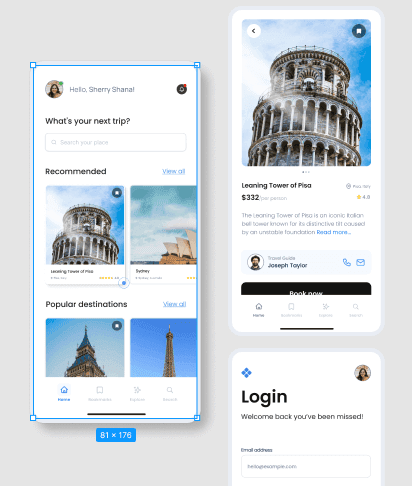 App design for travel agency