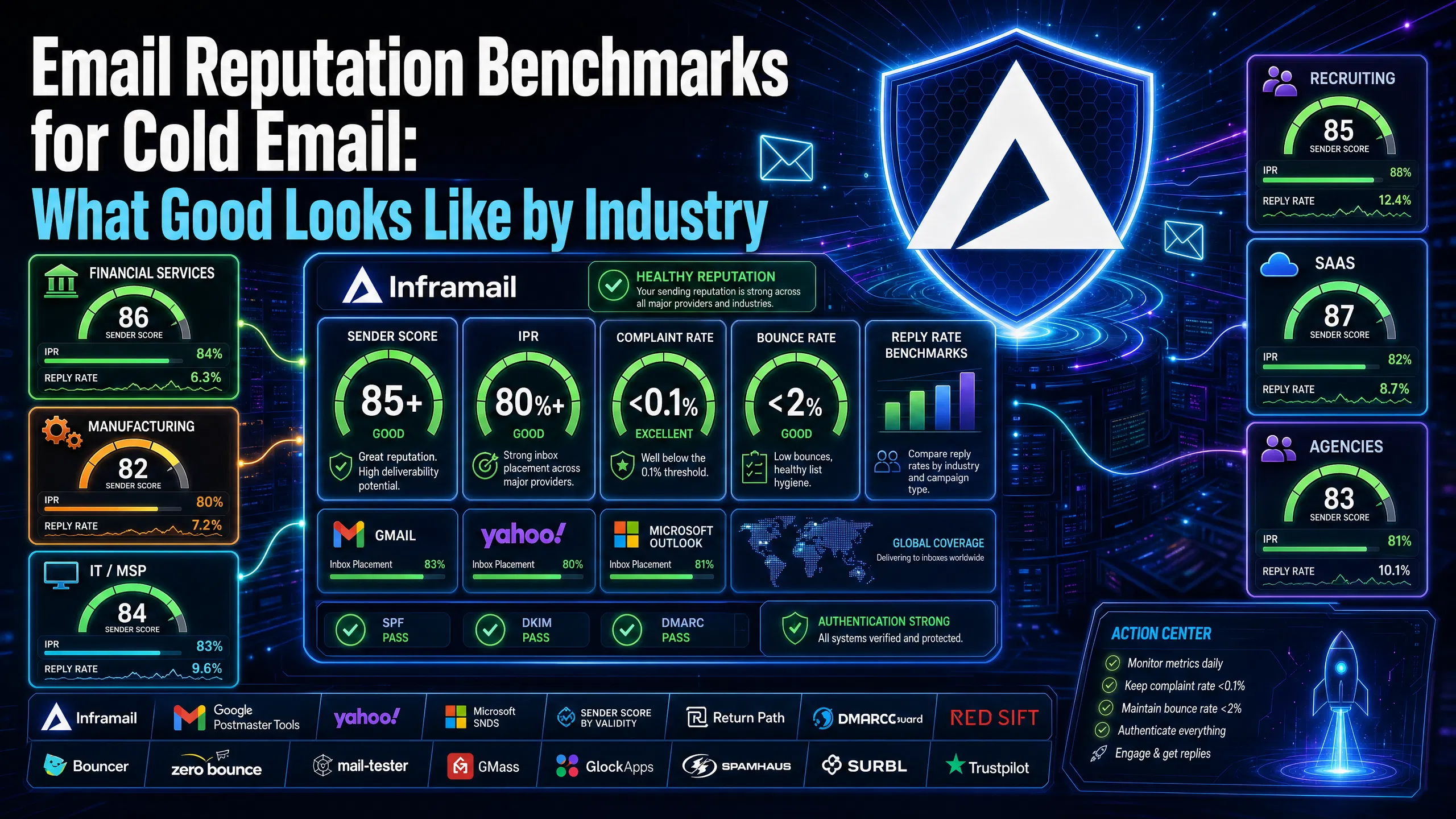 Email Reputation Benchmarks for Cold Email: What Good Looks Like by Industry