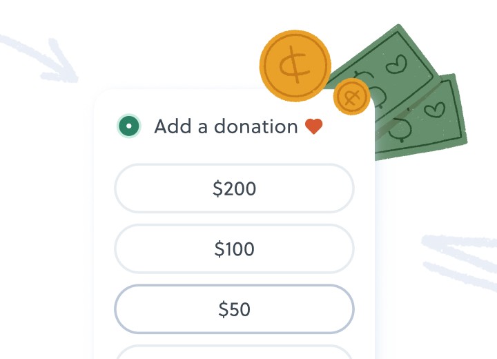 Donation options: $200, $100, $50.  Make a donation.