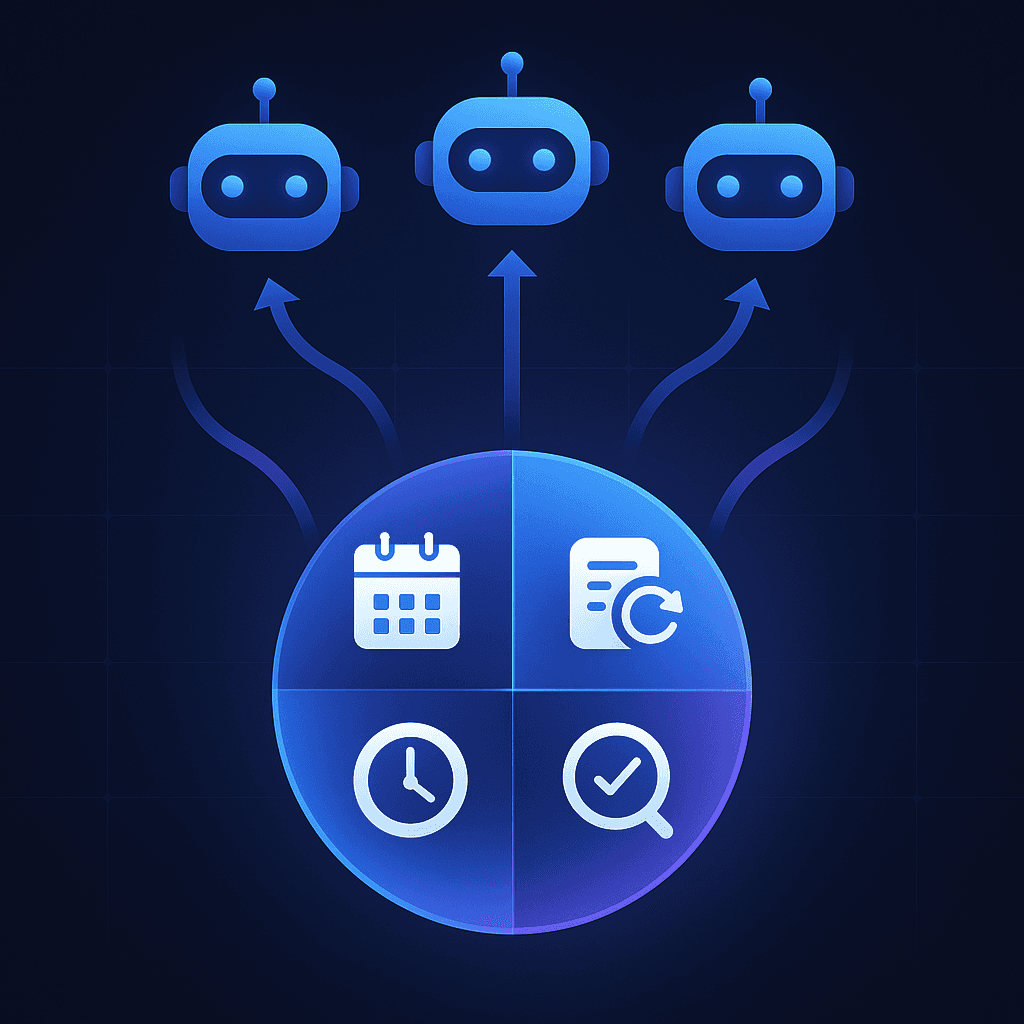 Diagram of four Freshness Factor signals flowing to AI engines