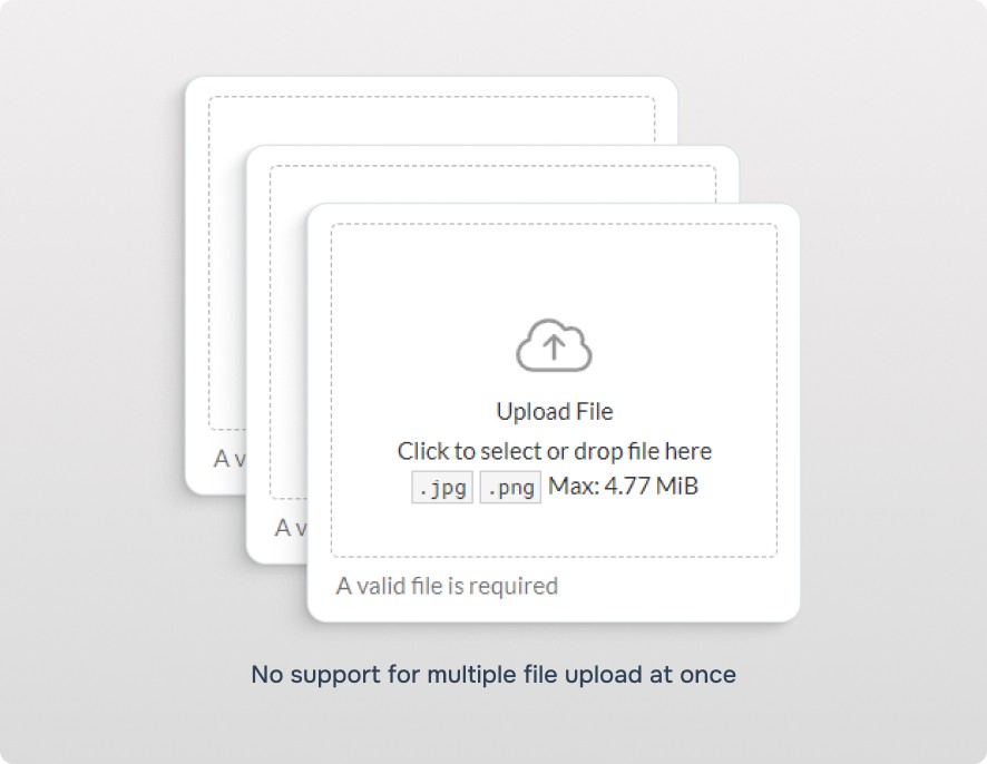 Image to show no support for multiple file upload