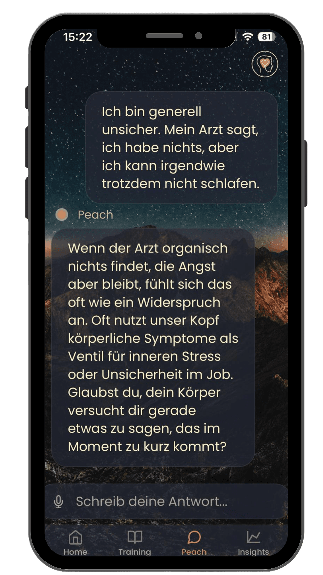 Routinen und Insights Screen der MindElevate App für meh mentale Stabilität und Fortschritten im Alltag.