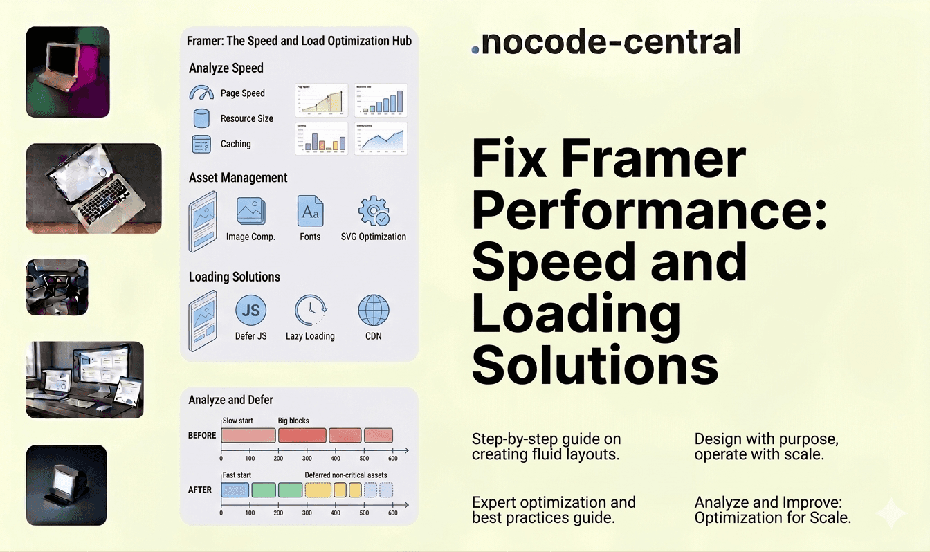 Blog Header image with blog title: Fix Framer Performance: Speed and Loading Solutions