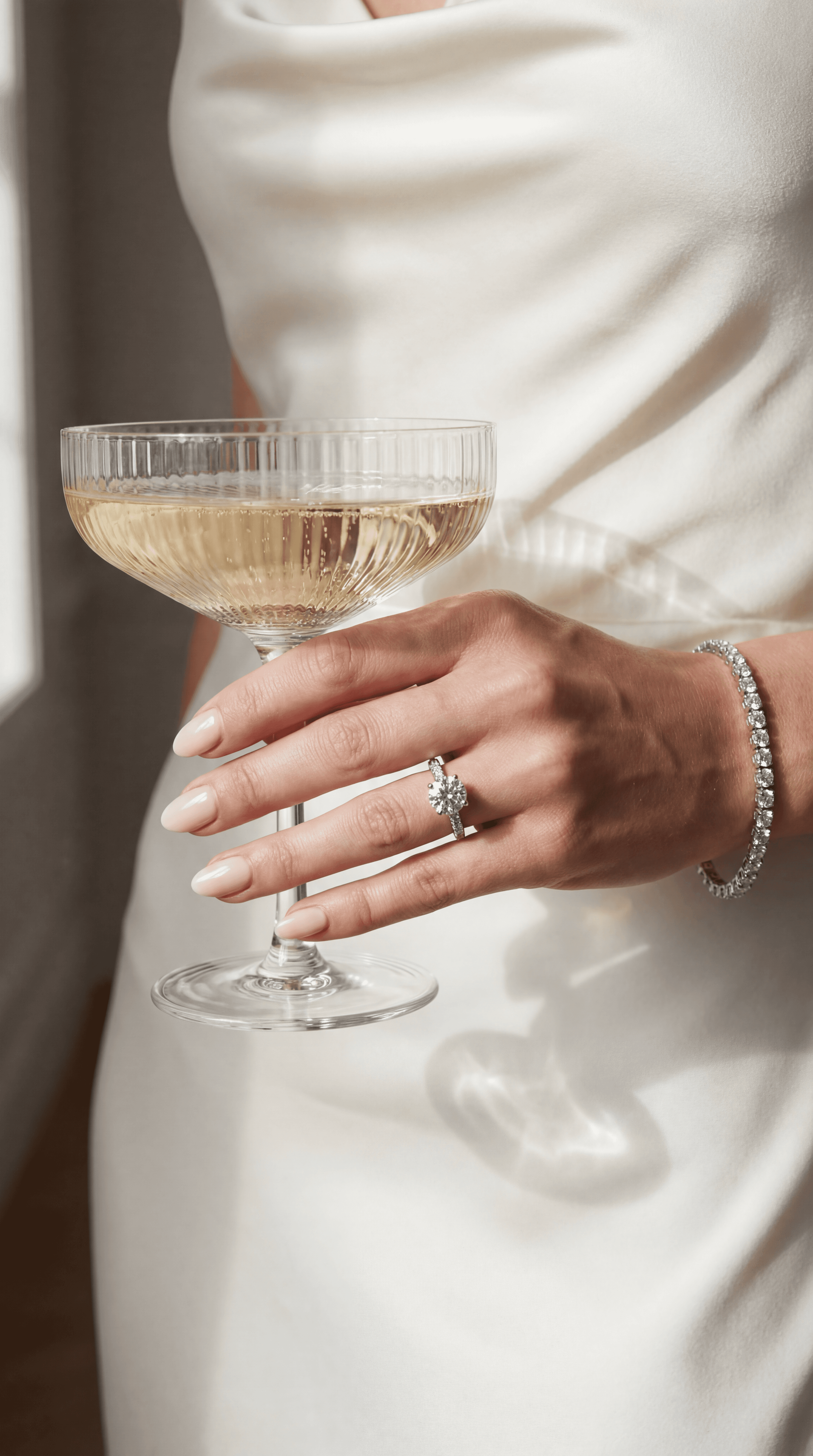 Diamond tennis bracelet jewelry flat lay for luxury fine jewelry photography