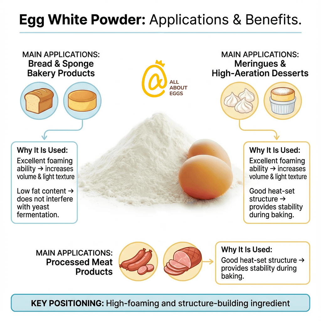 egg white powder applications in bakery and processed meat products