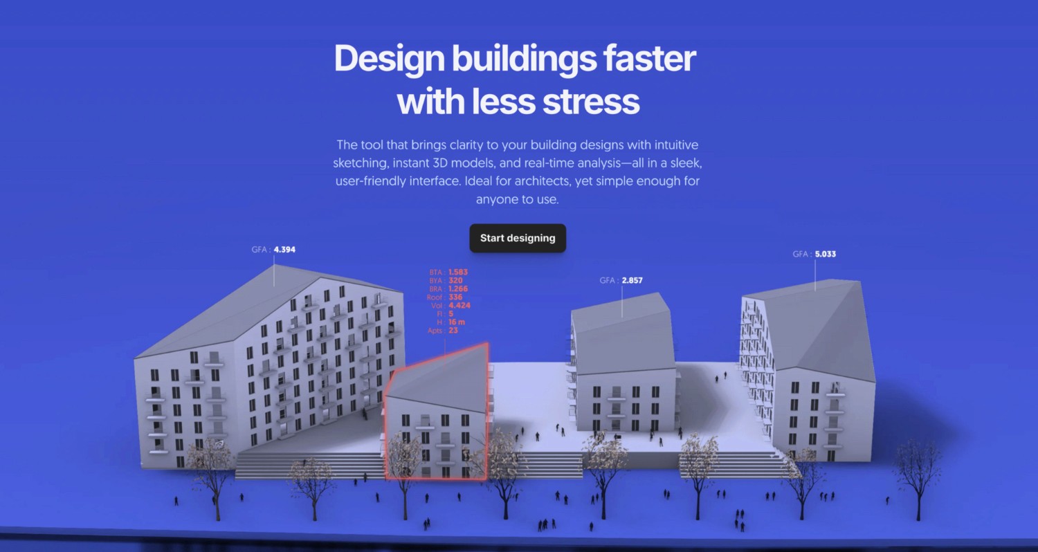 Spacio AI is a 3D Generative AI Tool for Architects - helps with pre-design studies in architecture, GenAI for Architecture